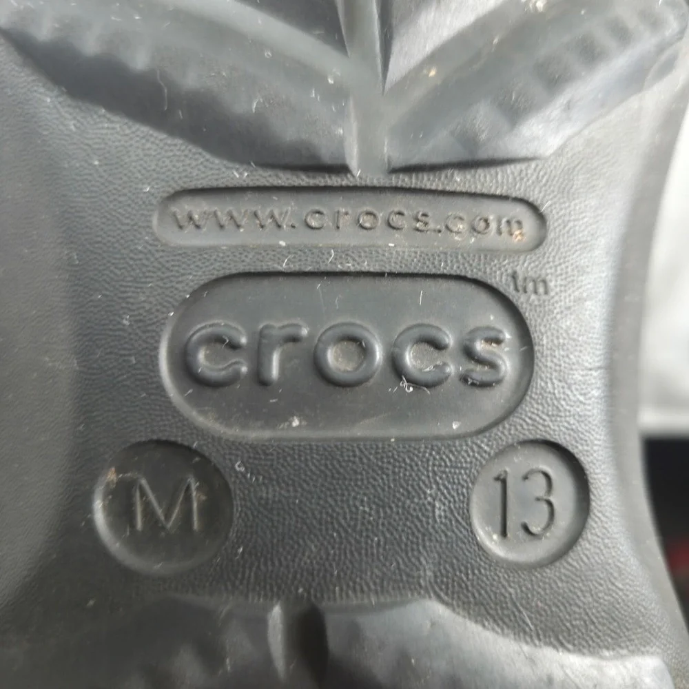 Crocs Classic All-Terrain Clogs Black Adjustable Strap Mens US Size 13